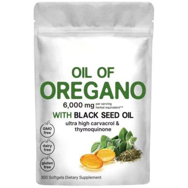 Oil of Oregano with Black Seed Oil 180 Tablets - Image 5