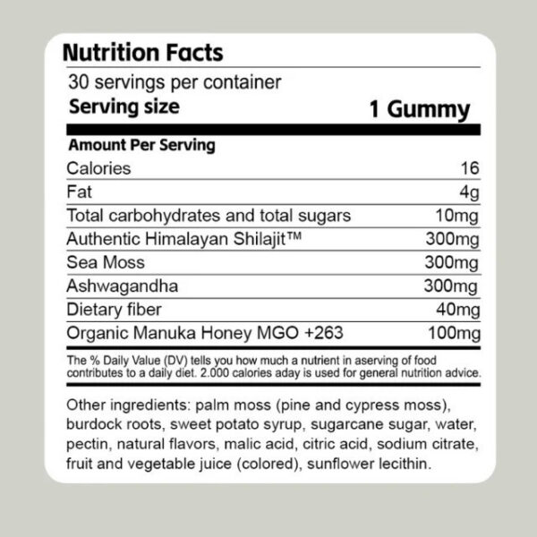 Shilajit Sea Moss Ashwagandha Gummies 3 in 1 - Image 3