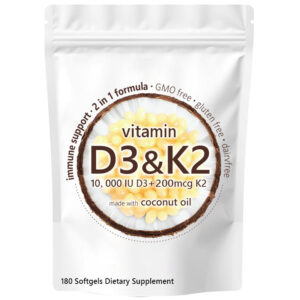 Vitamin D3 K2 With Coconut Oil 180 Softgels