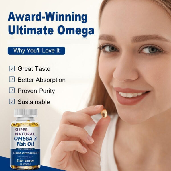 Omega 3 Fish Oil Ester Omega 60 Capsules - Image 5