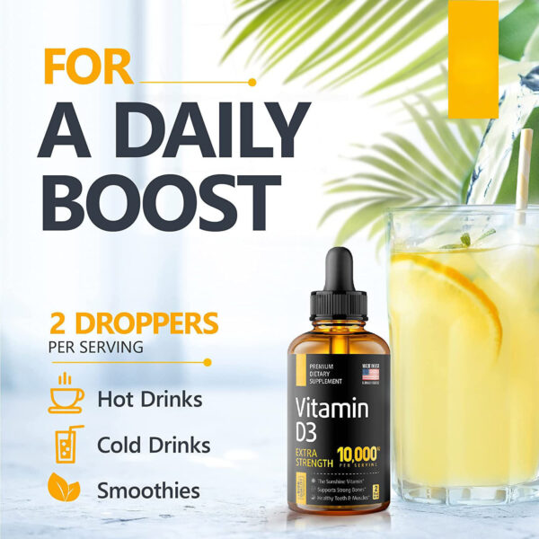 Vitamin D3 Drops - Extra Strength 10,000IU - Image 2