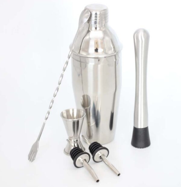 Stainless Steel Cocktail Shaker Ice Bucket 6pc - Image 2
