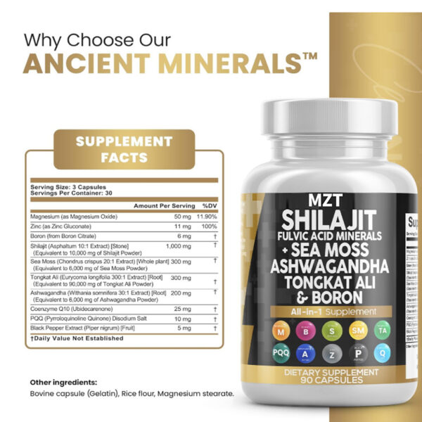 Shilajit Sea Moss Ashwagandha Tongkat Ali Boron - Image 4