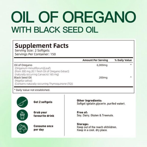 Oil Of Oregano With Blackseed Oil 300 Softgels - Image 5
