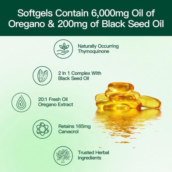 Oil Of Oregano With Blackseed Oil 300 Softgels - Image 4