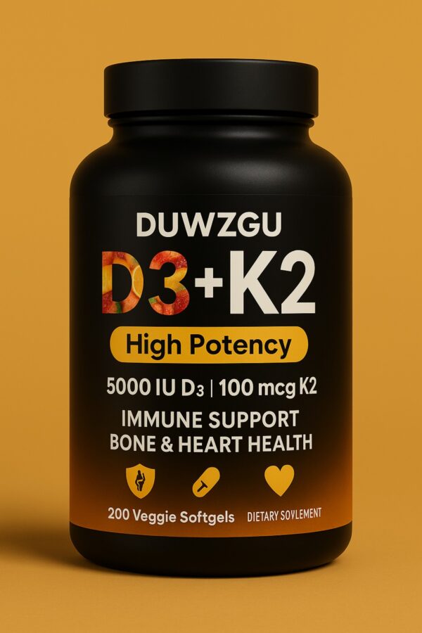 Vitamin D3 + K2 - 200 Veggie Softgels - Image 2
