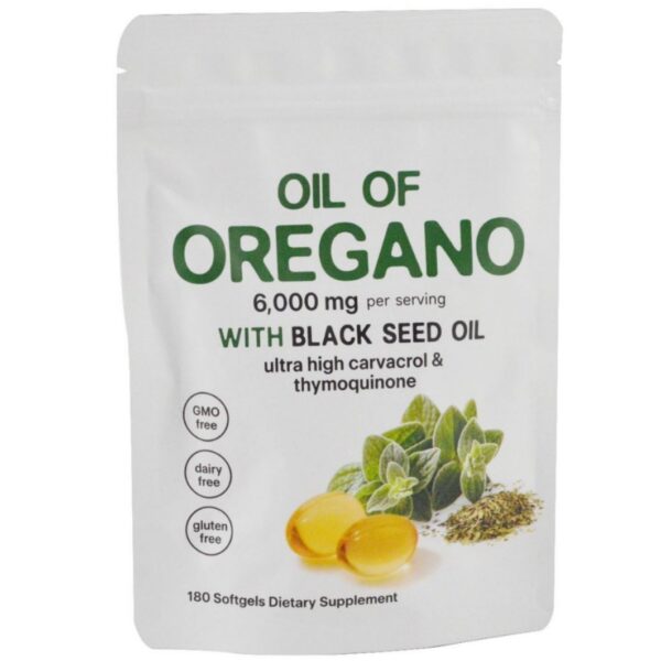 Oil of Oregano with Black Seed Oil 180 Tablets - Image 6