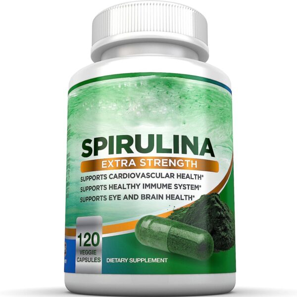 Spirulina Extra Strength Veggie Capsules 120 - Image 3