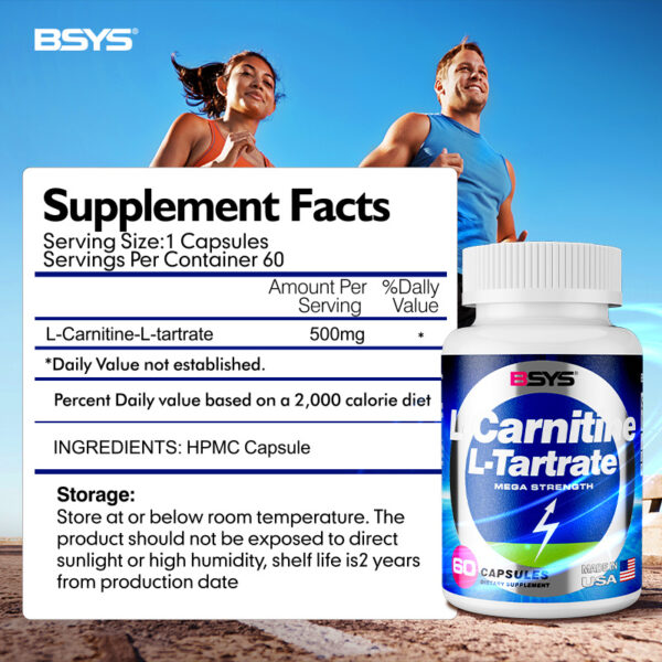 BSYS L-Carnitine L-Tartrate Mega Strength (60) - Image 2