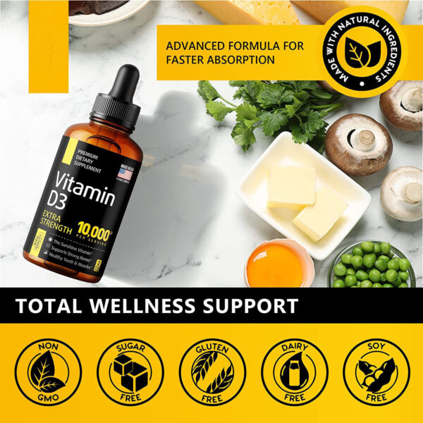 Vitamin D3 Drops - Extra Strength 10,000IU - Image 3