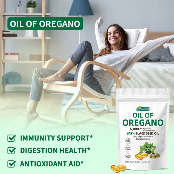 Oil of Oregano with Black Seed Oil 300 Softgels - Image 4