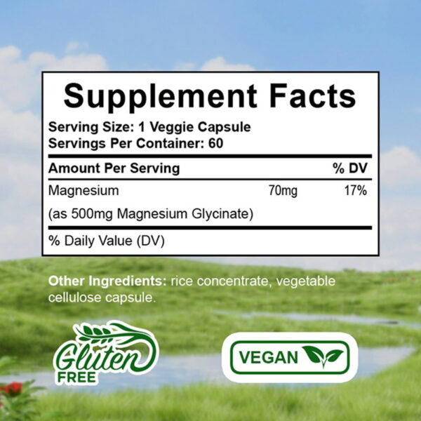 Magnesium Glycinate - 60 Veggie Capsules - Image 5