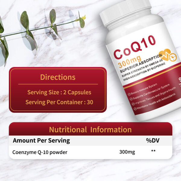 CoQ10 Coenzyme Capsules 300mg - Image 2