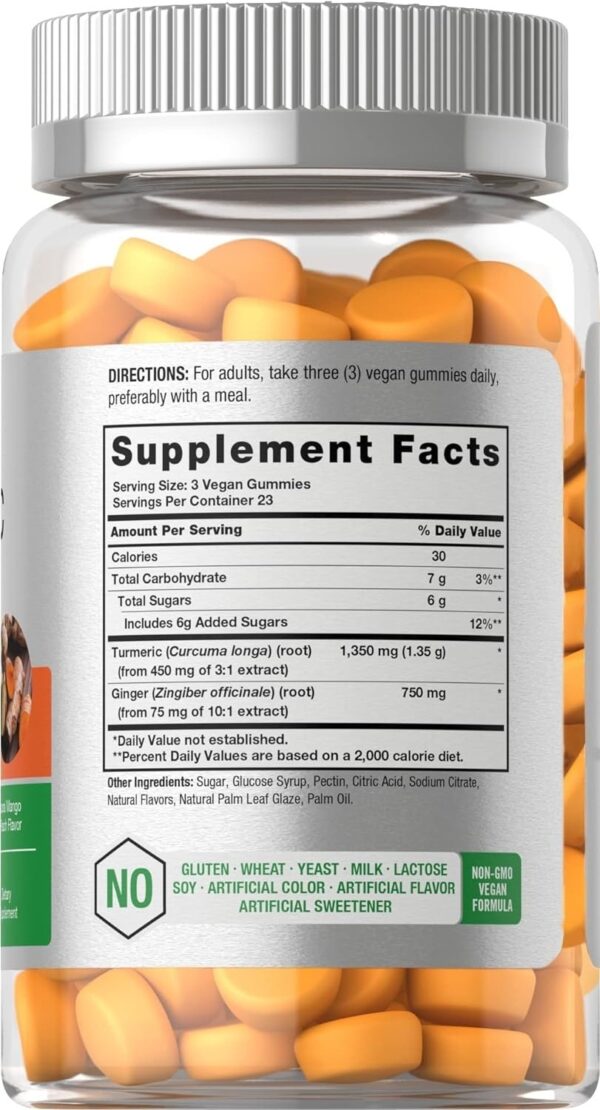 Turmeric 70 Vegan Gummies Non-GMO - Image 3