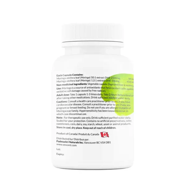 Organic Moringa Oleifera 60 Vegan Capsules - Image 3